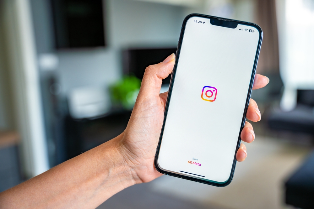 Phone with instagram open